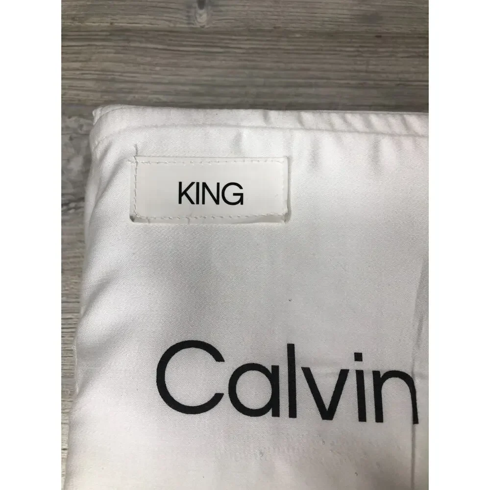 Calvin Klein 400 TC White King Sheet Set Tencel Lyocell Fibers - 4 Piece Bedroom